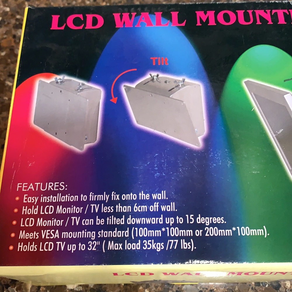 Flat screen TV wall mount kit